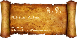 Mikics Vilma névjegykártya